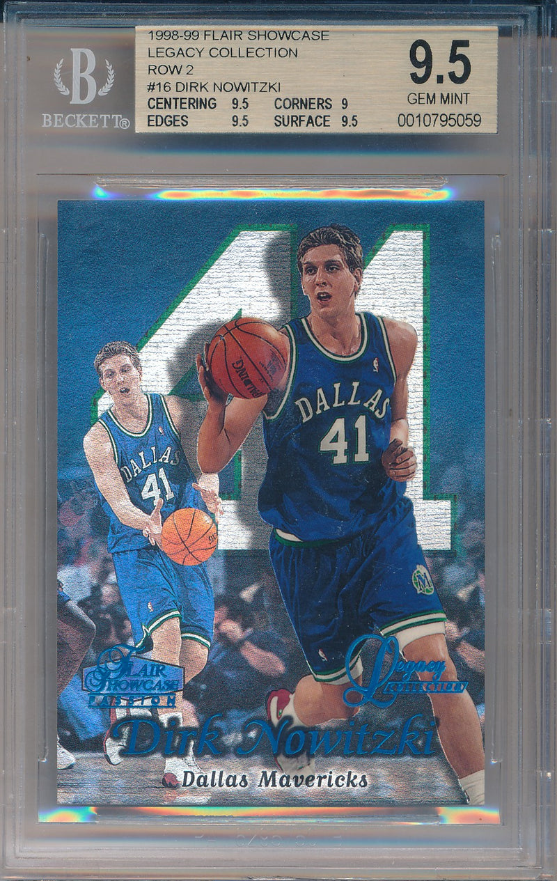 Fleer 1998-1999 Flair Showcase  Row 2 Legacy Collection #16 Dirk Nowitzki 74/99 / BGS Grade 9.5