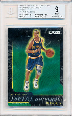 Skybox 2008-2009 Metal Universe Precious Metal Gems Green #59 Monta Ellis 5/50 / BGS Grade 9