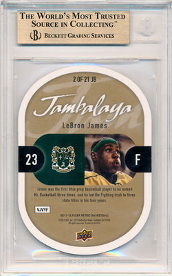 Upper Deck 2011-12 Fleer Retro Jambalaya #2/21JB Lebron James  / BGS Grade 9.5