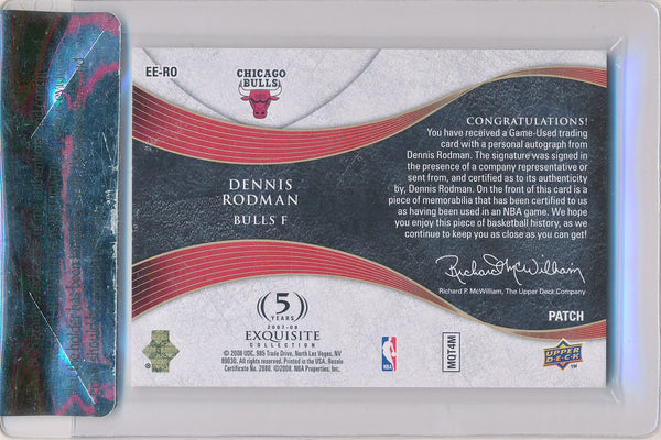 Upper Deck 2007-2008 Exquisite Collection Emblems Of Endorsement #EERO Dennis Rodman 6/10 / Auto Grade 9