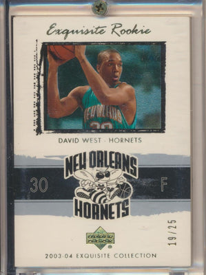 Upper Deck 2003-2004 Exquisite Collection Gold Rookie #64 David West 19/25