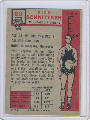 Minneapolis Lakers  #80 Dick Schnittker