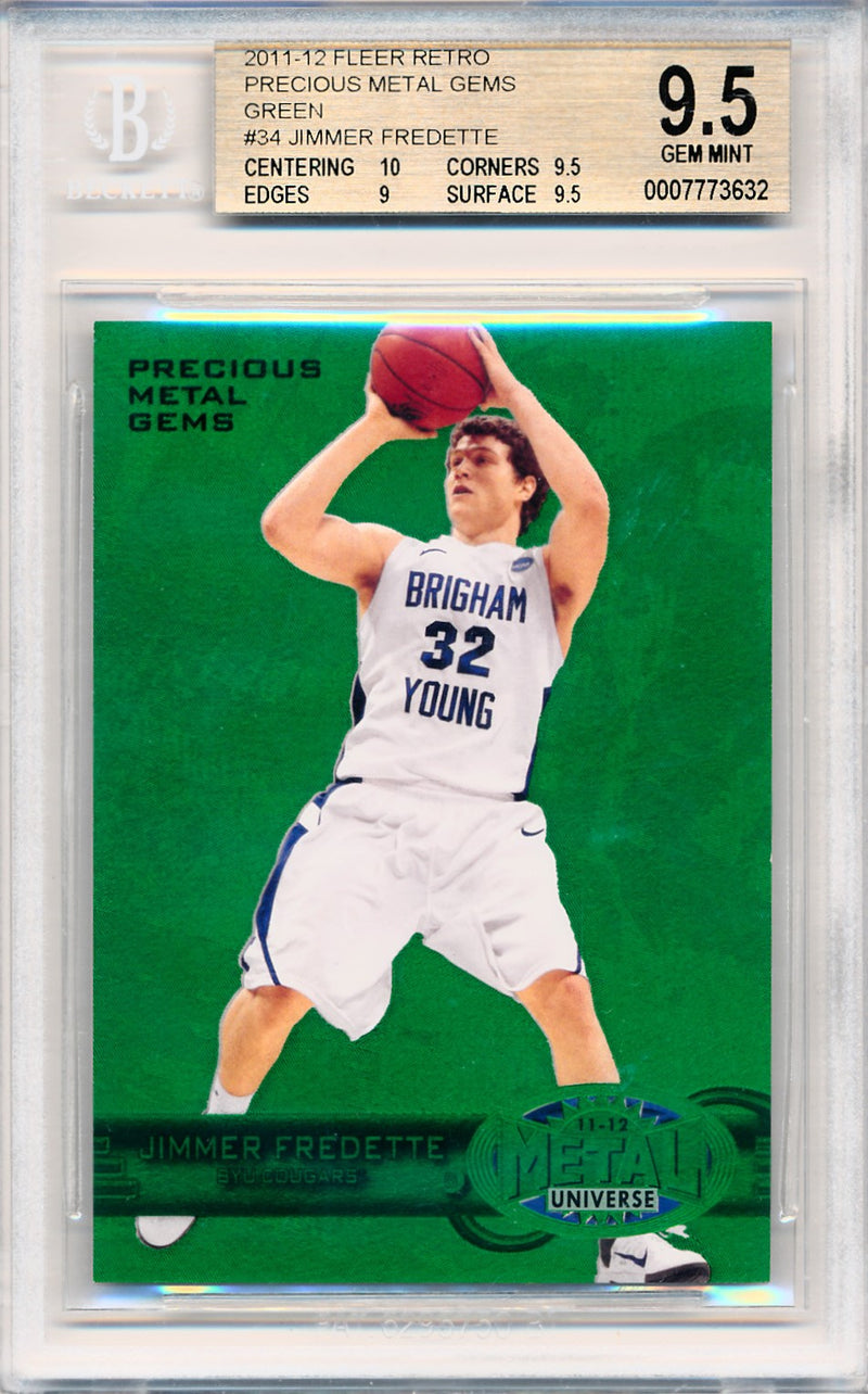 Upper Deck 2011-12 Fleer Retro Precious Metal Gems GREEN #PM-34 Jimmer Fredette 2/10 / BGS Grade 9.5