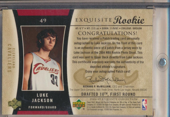 Upper Deck 2004-2005 Exquisite Collection Gold RPA #49 Luke Jackson 16/33