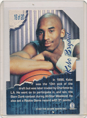 Score Board 1997 Basketball Rookies  # Kobe Bryant 16/20