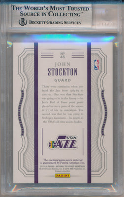 Panini 2015-2016 National Treasures LogoMan #45 John Stockton  / BGS Grade 9