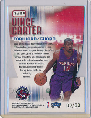 Fleer 1999-2000 Focus Soar Subjects #13/15U Vince Carter 2/50