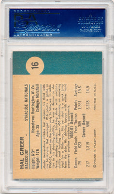 Fleer 1961 Syracuse Nationals  #16 Hal Greer  / PSA Grade 7