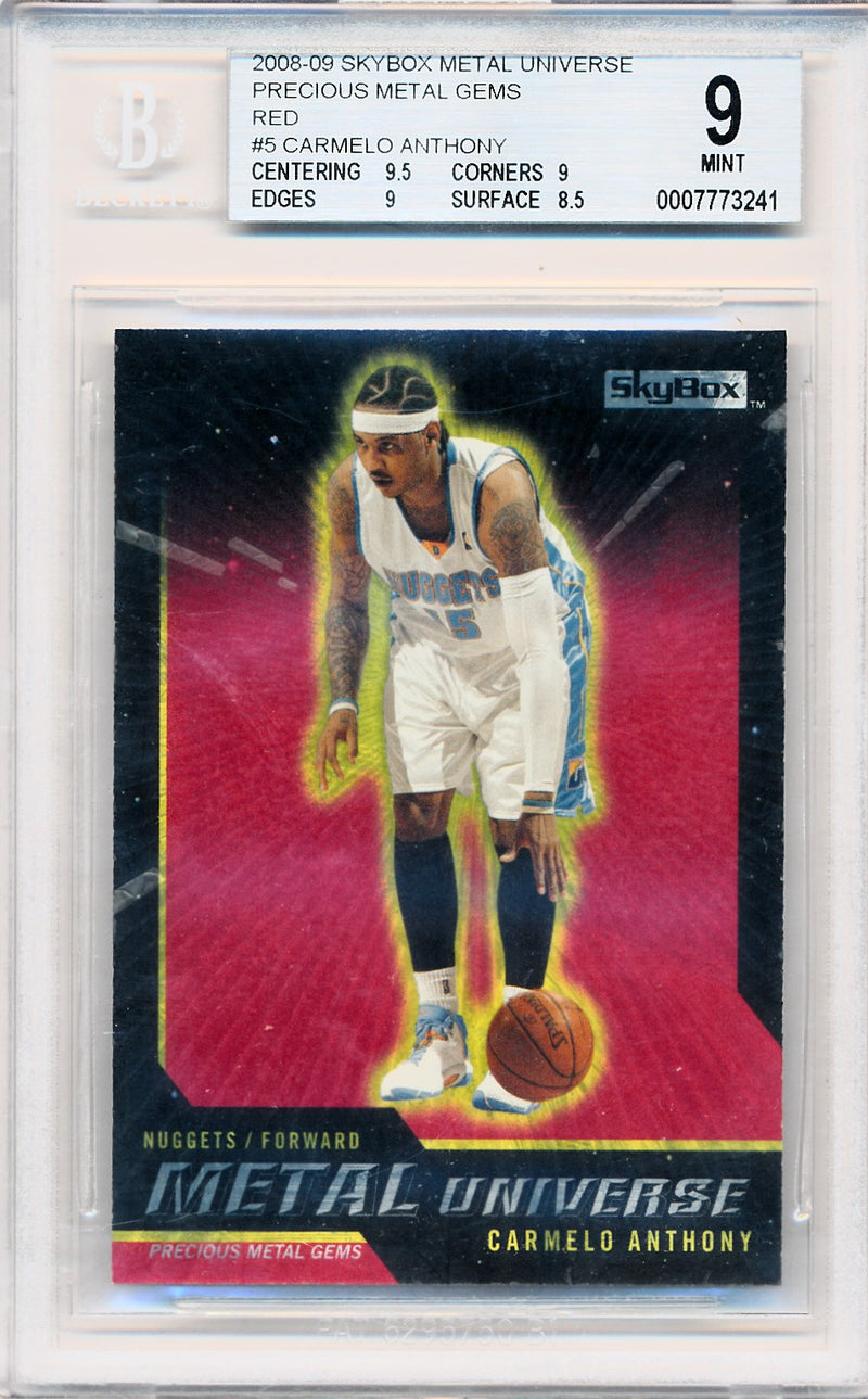 Skybox 2008-2009 Metal Universe Precious Metal Gems Red #5 Carmelo Anthony 35/50 / BGS Grade 9