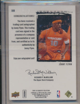 Upper Deck 2009-2010 Exquisite Collection Rookie Auto #58 Jonny Flynn 92/225