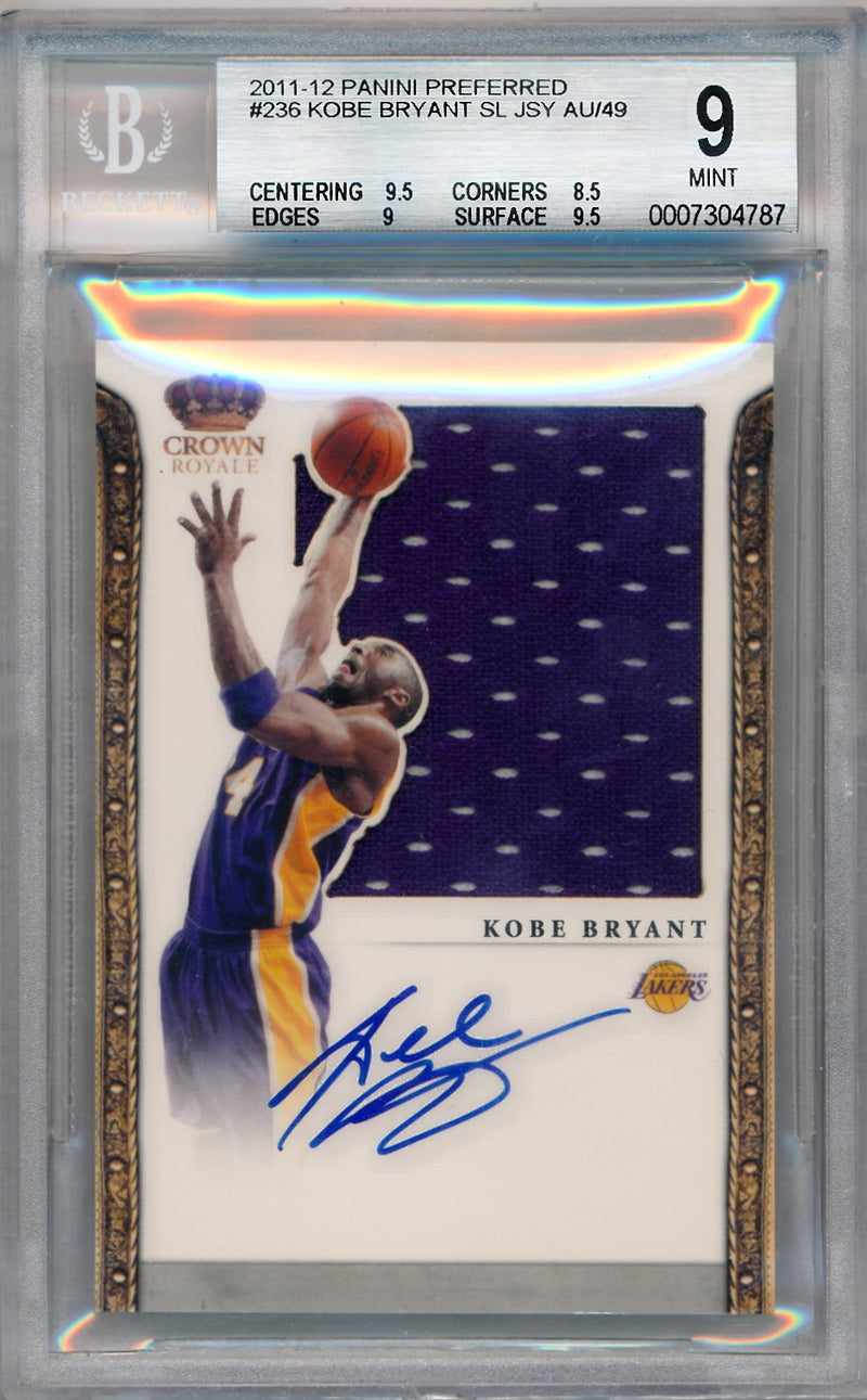 Panini 2011-2012 Preferred  #236 Kobe Bryant 10/49 / BGS Grade 9 / Auto Grade 10