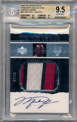 Upper Deck 2003-2004 Exquisite Collection Limited Logos #MJ Michael Jordan 2/75 / BGS Grade 9.5 / Auto Grade 10