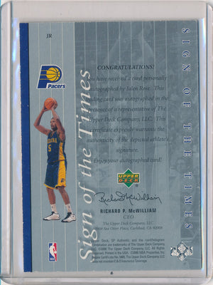 Upper Deck 1999-2000 SP Authentic Sign Of The Times #JR Jalen Rose