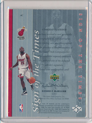 Upper Deck 1999-2000 SP Authentic Sign Of The Times #AC Anthony Carter