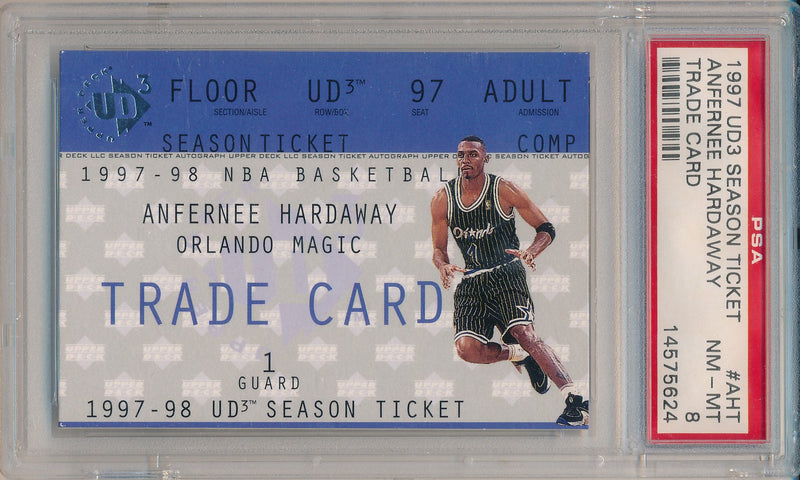 Upper Deck 1997-1998 UD3 Season Ticket Trade Card #AHT Anfernee Hardaway  / PSA Grade 8