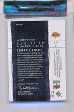 Upper Deck 2009-2010 Exquisite Collection Numbers #NPAB Andrew Bynum  15/17 / Auto Grade 10