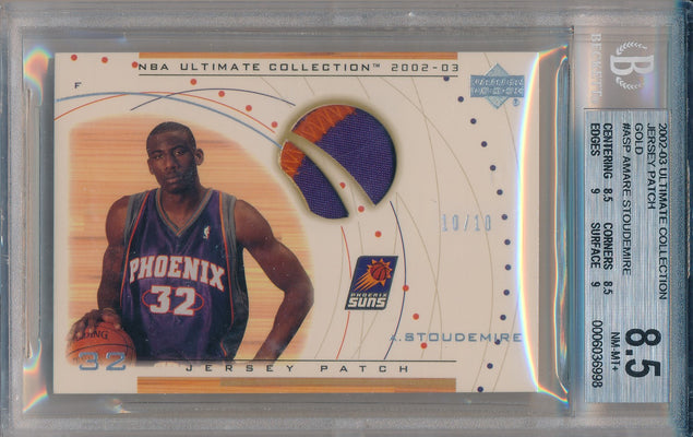 Upper Deck 2002-2003 Ultimate Collection Jersey Patch #AS-P Amar'e Stoudemire 10/10 / BGS Grade 8.5