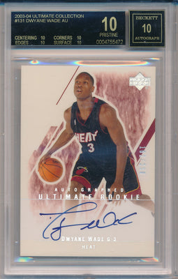 Upper Deck 2003-2004 Ultimate Collection Ultimate Rookie #131 Dwyane Wade 162/250 / BGS Grade 10 / Auto Grade 10