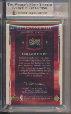 Upper Deck 2003-2004 Exquisite Collection Extra Exquisite Jumbo Patch #EE-JE Julius Erving 23/75 / BGS Grade 8