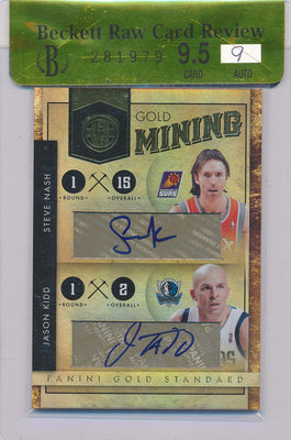 Panini 2010-2011 Gold Standard Gold Mining #4 Jason Kidd / Steve Nash 3/10 / BGS Grade 9.5 / Auto Grade 9