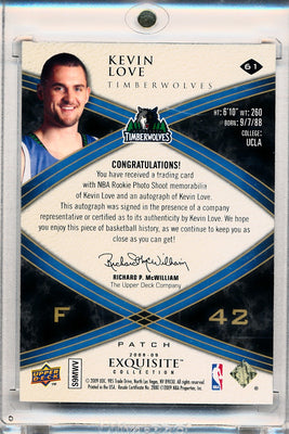 Upper Deck 2008-2009 Exquisite Collection Rookie Parallel #61 Kevin Love 33/42