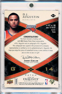 Upper Deck 2008-2009 Exquisite Collection Rookie Parallel #63 D.J. Augustin 8/14