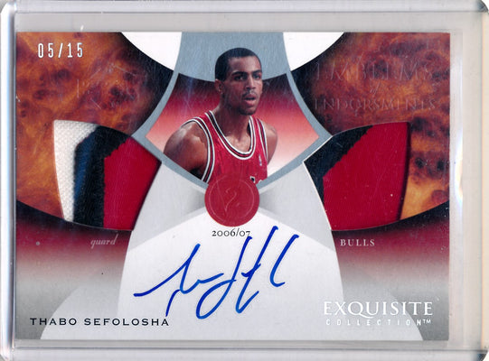 Upper Deck 2006-2007 Exquisite Collection Emblems Of Endorsement #EMTS Thabo Sefolosha 5/15