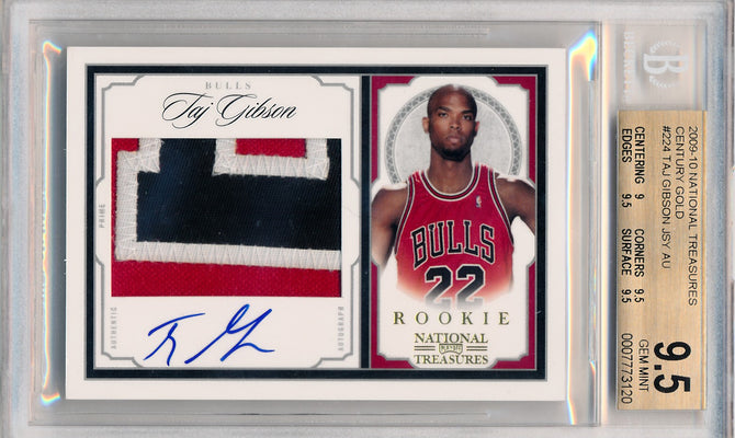 Panini 2009-2010 National Treasures Century Gold #224 Taj Gibson 20/25 / BGS Grade 9.5 / Auto Grade 10