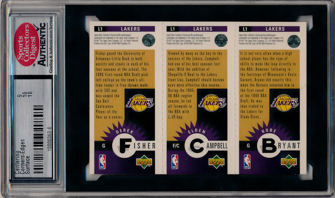 Upper Deck 1996-1997   #L1 Kobe Bryant & Elden Ampbell & Derek Isher