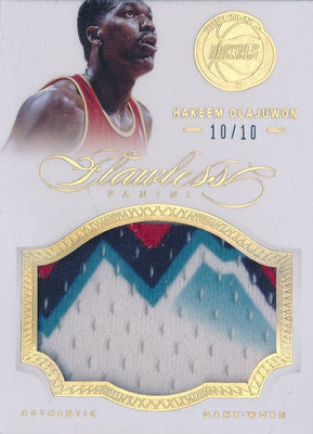 Panini 2012-2013 Flawless Gold Jumbo Patches #67 Hakeem Olajuwon 10/10 / BGS Grade 9