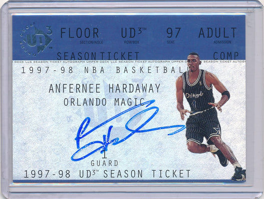 Upper Deck 1997-1998 UD3 Season Ticket Auto #AH Anfernee Hardaway