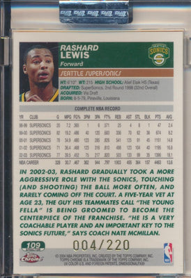 Topps  2003-2004 Chrome  X-Fractor #109 Rashard Lewis 4/220