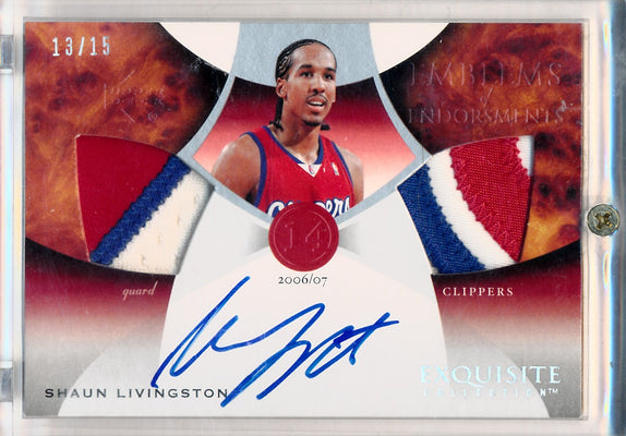 Upper Deck 2006-2007 Exquisite Collection Emblems Of Endorsement #EMSL Shaun Livingston 13/15