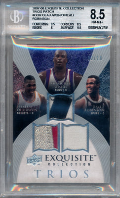 Upper Deck 2007-2008 Exquisite Collection Trios Patch #OOR Hakeem Olajuwon  /Shaquille O'neal / David Robinson 2/10 / BGS Grade 8.5