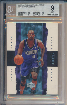 Upper Deck 2003-2004 Exquisite Collection Base #34 Chris Webber 16/225 / BGS Grade 9