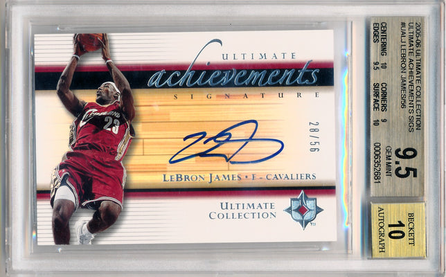 Upper Deck 2005-2006 Ultimate Collection Achievements Sigs #UALJ Lebron James 28/56 / BGS Grade 9.5 / Auto Grade 10