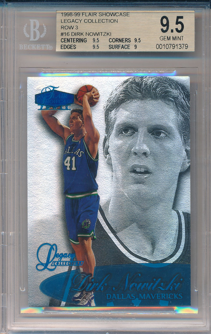 Fleer 1998-1999 Flair Showcase  Row 3 Legacy Collection  #16 Dirk Nowitzki 41/99 / BGS Grade 9.5