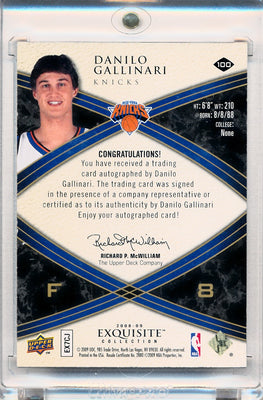 Upper Deck 2008-2009 Exquisite Collection Rookie Parallel #100 Danilo Gallinari 23/44