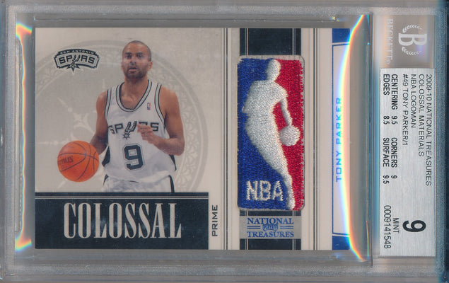 Panini 2009-2010 National Treasures Collosal Materials #49 Tony Parker 1/1 / BGS Grade 9