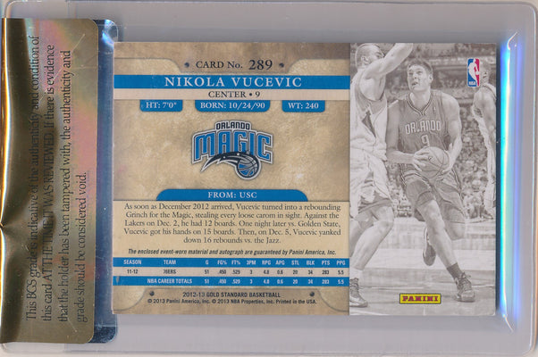 Panini 2012-2013 Gold Standard Rookie   #289 Nikola Vucevic 10/10 / BGS Grade 8 / Auto Grade 10