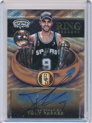 Panini 2015-2016 Gold Standard Ring Bearers Autographs #RB-TP Tony Parker 9/25