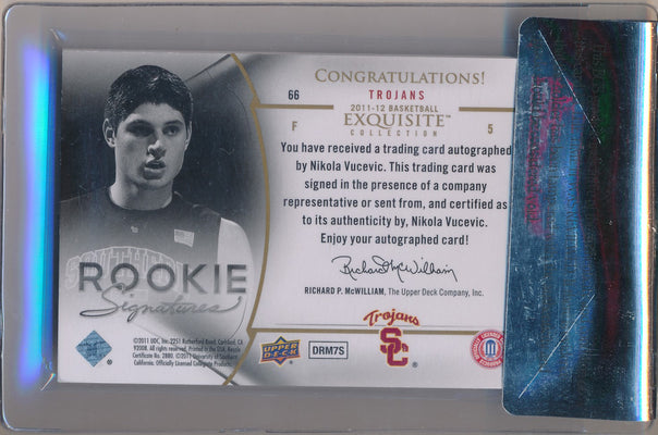 Upper Deck 2011-2012 Exquisite Collection Rookie Signatures #66 Nikola Vucevic 23/25 / BGS Grade 8.5 / Auto Grade 10