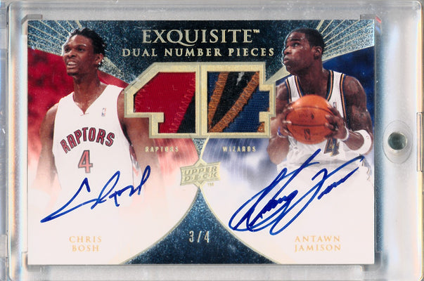 Upper Deck 2007-08 Exquisite Collection Exquisite Dual Number Pieces #EDN-JB Chris Bosh/Antawn Jamison 3/4