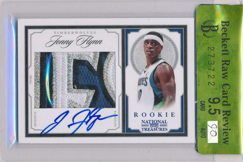 Panini 2009-2010 National Treasures Century Platinum #205 Jonny Flynn 3/5 / Auto Grade 9