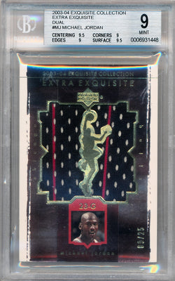 Upper Deck 2003-2004 Exquisite Collection Extra Exquisite Dual #EE2-MJ Michael Jordan 9/25 / BGS Grade 9