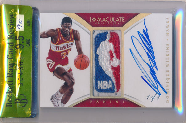 Panini 2014-2015 Immaculate Collection Logoman #LA-DW Dominique Wilkins 1/1 / BGS Grade 9.5 / Auto Grade 9