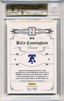 Panini 2009-2010 National Treasures Notable Nicknames  #12 Billy Cunningham 52/55 / BGS Grade 9.5 / Auto Grade 9