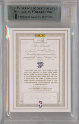 Panini 2012-2013 Flawless Emerald Jumbo Patches #38 Kevin Durant 1/5 / BGS Grade 9.5