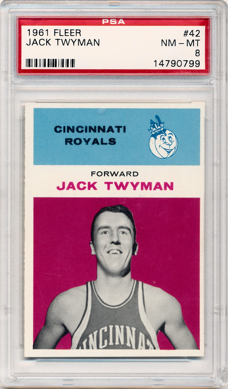 Fleer 1961 Cincinnati Royals  #42 Jack Twyman  / PSA Grade 8