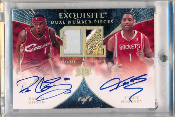 Upper Deck 2007-08 Exquisite Collection Exquisite Dual Number Pieces #EDN-MG Daniel Gibson/Tracy McGrady 1/1